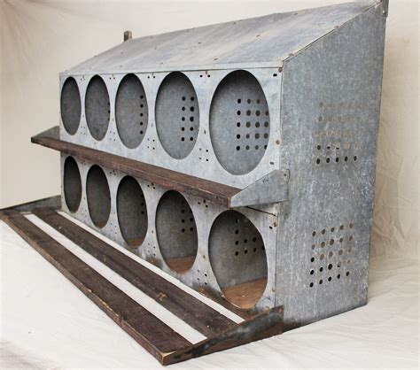 galvanized chicken nesting box